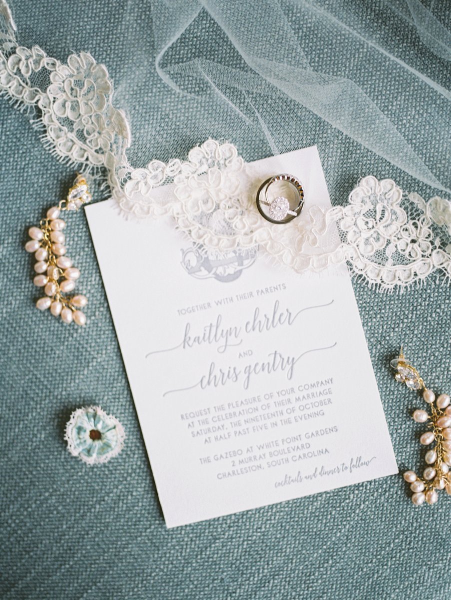We're giving you something blue and something letterpressed this #WeddingWednesday. 💍💙⁠ There's nothing sweeter than an amazing custom invitation suite! We love designing invites because they're so unique to each couple's personal style. 📷 Hannah Hicks Photography