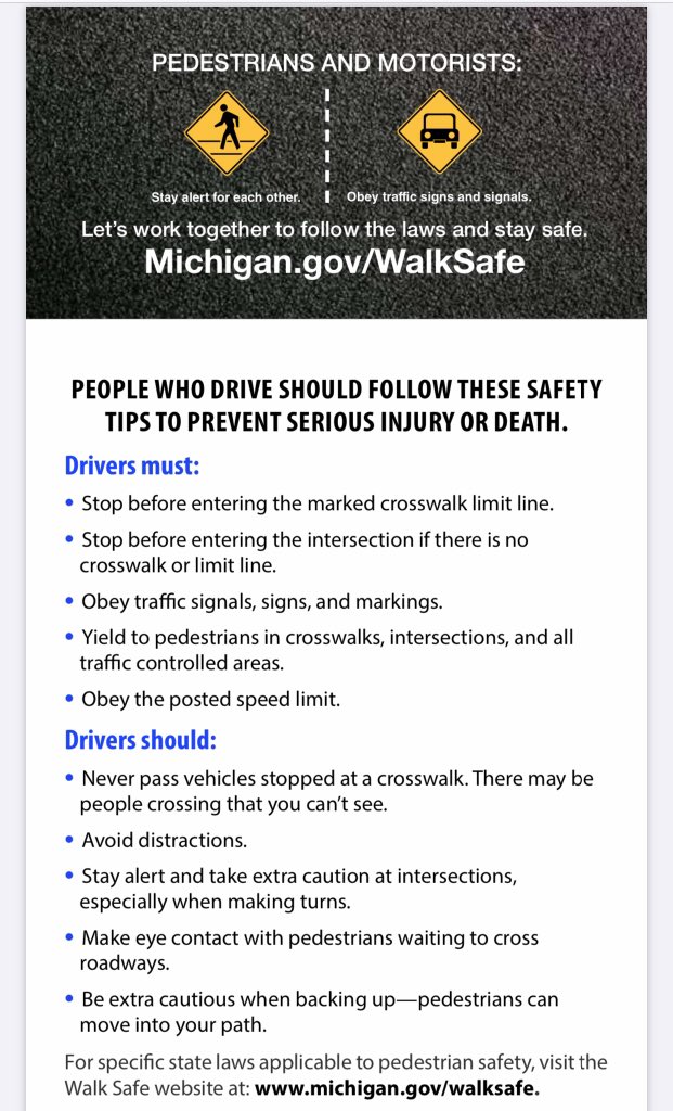 Michigan crosswalk laws: What pedestrians, drivers should do