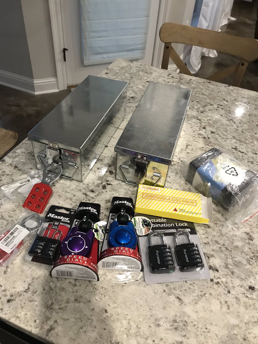 MrsBlumGCES's tweet photo. DIY #BreakoutEDU Learning about immigration and the students will have to pass through all the immigration stations (clue cards) to enter America, much like the immigrants who arrived at Ellis Island! Will they be granted access (unlock all the locks!?) So excited!! https://t.co/31UFx1JdP2