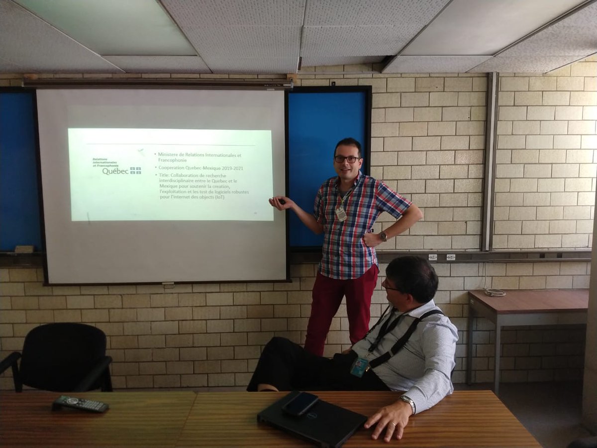 RodMor82's tweet photo. Merci au #MRIF_Quebec pour soutenir notre projet "Collaboration de recherche interdisciplinaire entre le Québec et le Mexique pour soutenir la création, l'exploitation et le test de logiciels robustes pour l'IoT" et à notre partenaire Carlos Coello pour nous accueillir. https://t.co/rXwVJCukin
