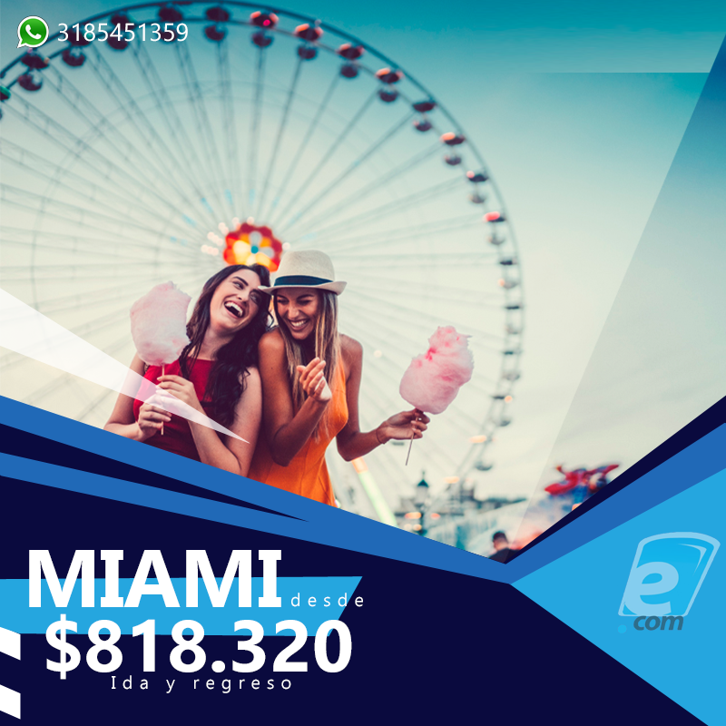 vuelese's tweet photo. 💥¡SOLO POR POCAS HORAS!💥
✈ Vuelese a #Miami desde SOLO $818.320* ida y regreso.

VER VUELOS 🔜 https://t.co/an7TbZwlqB https://t.co/53aFQqFgi7