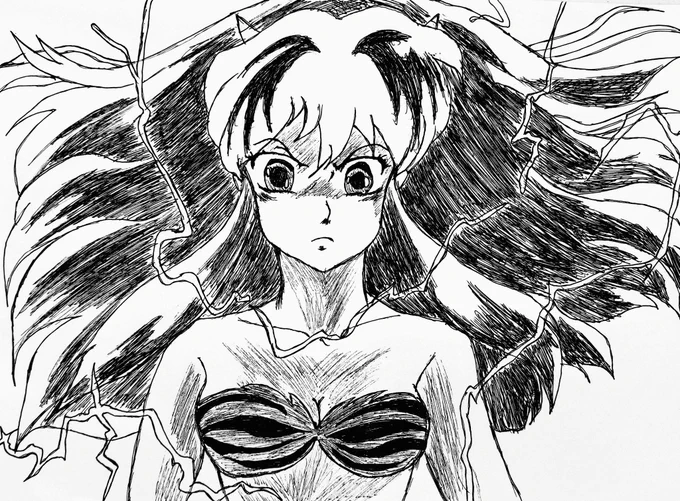 あんまりソワソワ....しないで....
あなたはいつでも....キョロキョロ....
余所見をするのは....やめてよ....
私が....誰より....1番!!!!!!!

#ボールペン画
#模写
#うる星やつら 
#ラムちゃん 
#ラムのラブソング 