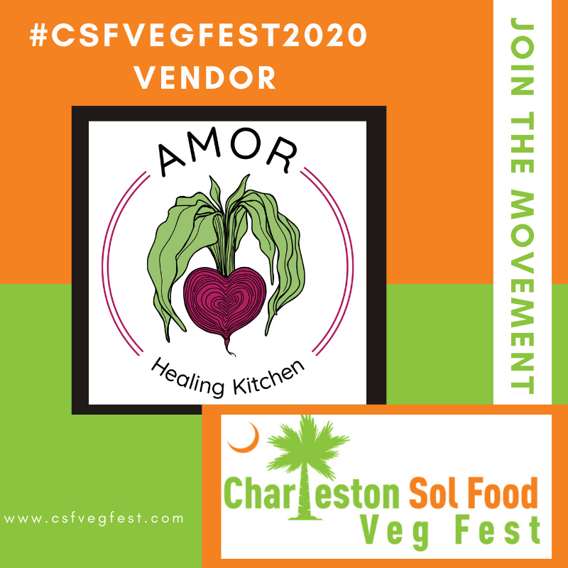 CSFVegFest's tweet photo. On behalf of the Charleston Sol Food Veg Fest, we would like to give a very special thanks to AMOR Healing Kitchen, Inc. for joining our movement to promoting a healthier community. They will be participating as one of our vendors. Come out and join us on April 25, 2020. https://t.co/gECWNhdn7E