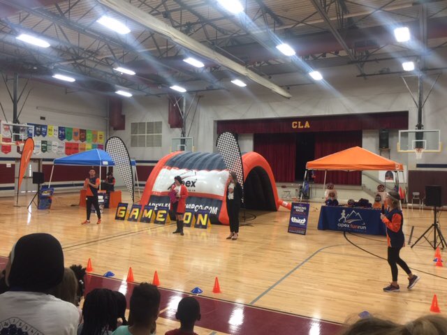CLAchargers's tweet photo. It’s APEX time! 🏆🏃🏻‍♀️ 🏃🏻 Today we met Courageous Cags and Energetic Evan and learned all about our APEX fundraiser. We’re ready to get our “Game On”!😀😀 
#apexnashville
#apexgameon
#apexleadershipco
#apexgamechangers https://t.co/5efrqPbWRH