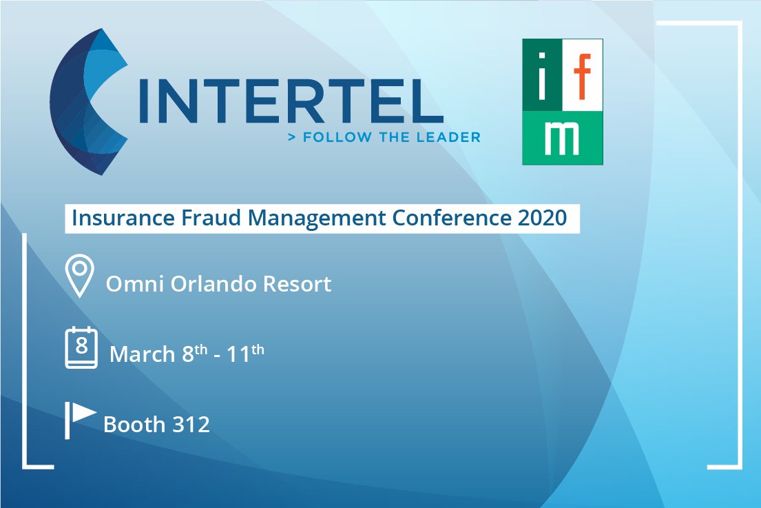 INTERTEL is excited to be exhibiting at Insurance Fraud Management Conference! Nathan Hessel, Kristian Piipponen, Jason Turk, and Joseph E. Stephenson will at be at BOOTH 312! #IFM #IFM2020 #followtheleader #conference #insurancefraud #insurance #fraud #siu #claims