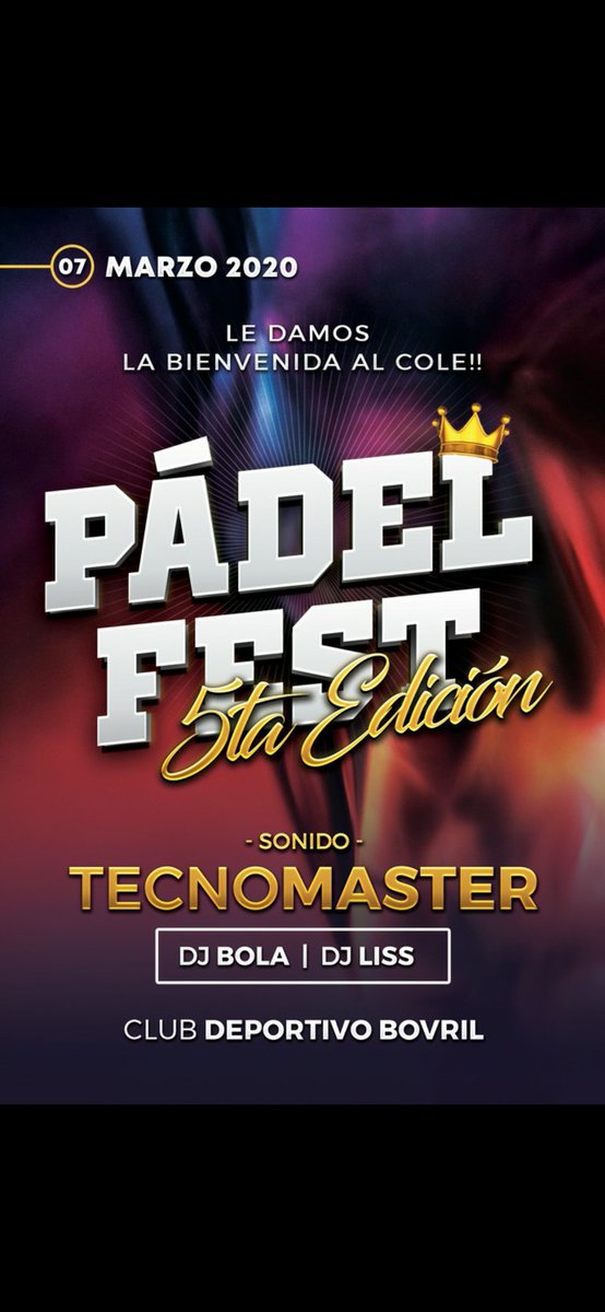 CobraMoledo's tweet photo. Hola bolicheros , este sábado en el salón del club deportivo los esperamos a todos con otra noche única . 
FESTEJAMOS EL DIA DE LA MUJER CON UNA SUPER PROMO , MUJERES FREE HASTA 2:30 .
los esperamos a todos como siempre con la mejor de la onda 🥳🥳🥳🥰🙏🐍🤴#padelfest https://t.co/uBAjKTr0Hy