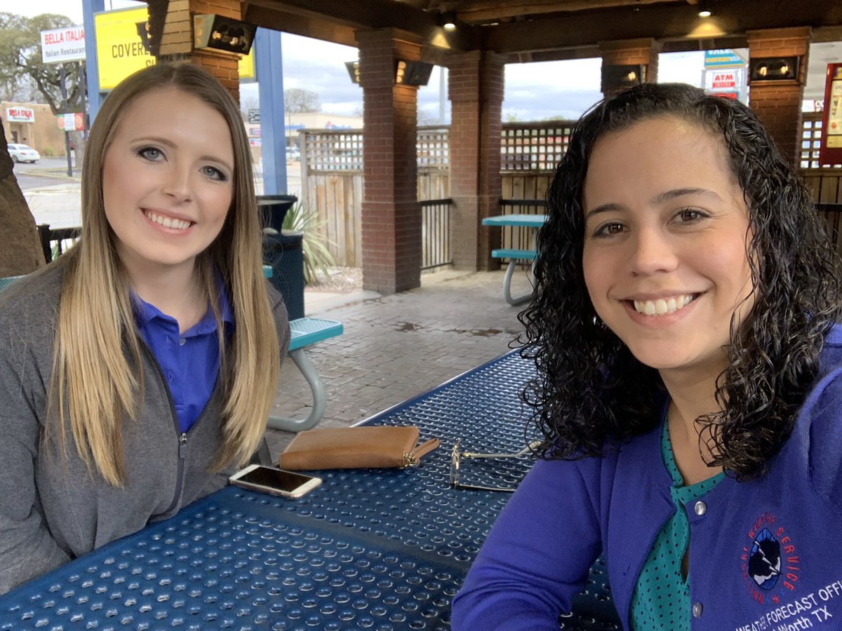 patysnchez's tweet photo. Quick stop before our #SKYWARN Class tonight in Lampasas! Two ladies representing @NWSFortWorth @NWS #SKYWARNSelfie #dfwwx #ctxwx #txwx #SarahdoesnthaveTwitter #wxgirls #STEMladies https://t.co/smiNW4G5G5