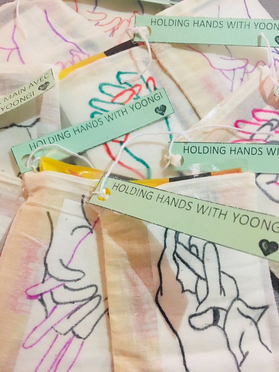 BTSMontreal's tweet photo. Ever wanted to hold hands with Yoongi? We came up with a brilliant idea for Montreal ARMYs. For Yoongi’s birthday celebration, we will be giving away 200 “Holding Hands with Yoongi” hot pocket mini bags designed by us with a sticker and photocard! We can’t wait to see you all!💜 https://t.co/GYKwROjD3E
