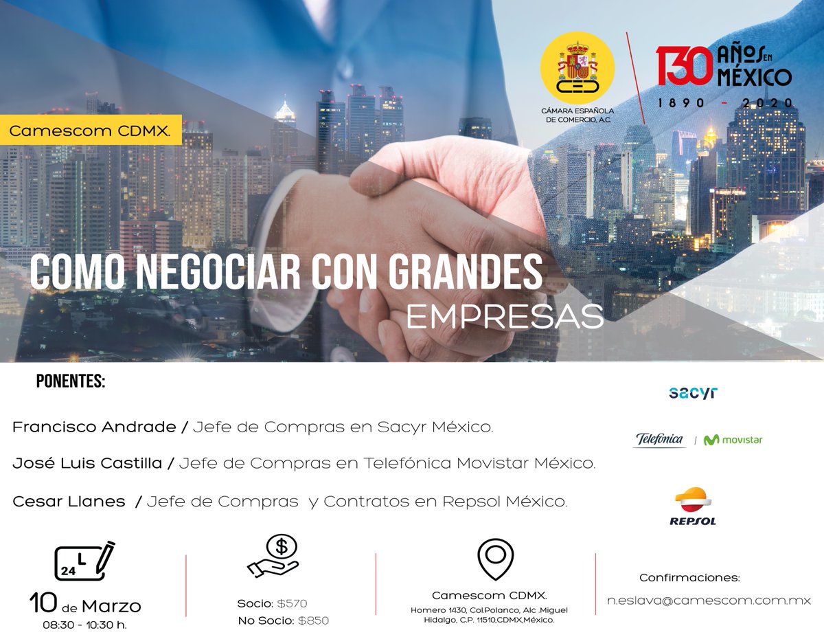 camescommx's tweet photo. Cuanta más información tengamos, más fácil será negociar.

Conoce las estrategias para lograr acuerdos beneficios con grandes empresas. 

Más información en: https://t.co/s1BlabM1YD

@SomosSacyr
@TelefonicaMX
@repsolmexico

#EventoCamescom
#130AñosEnMéxico https://t.co/n2nWh6LTyu