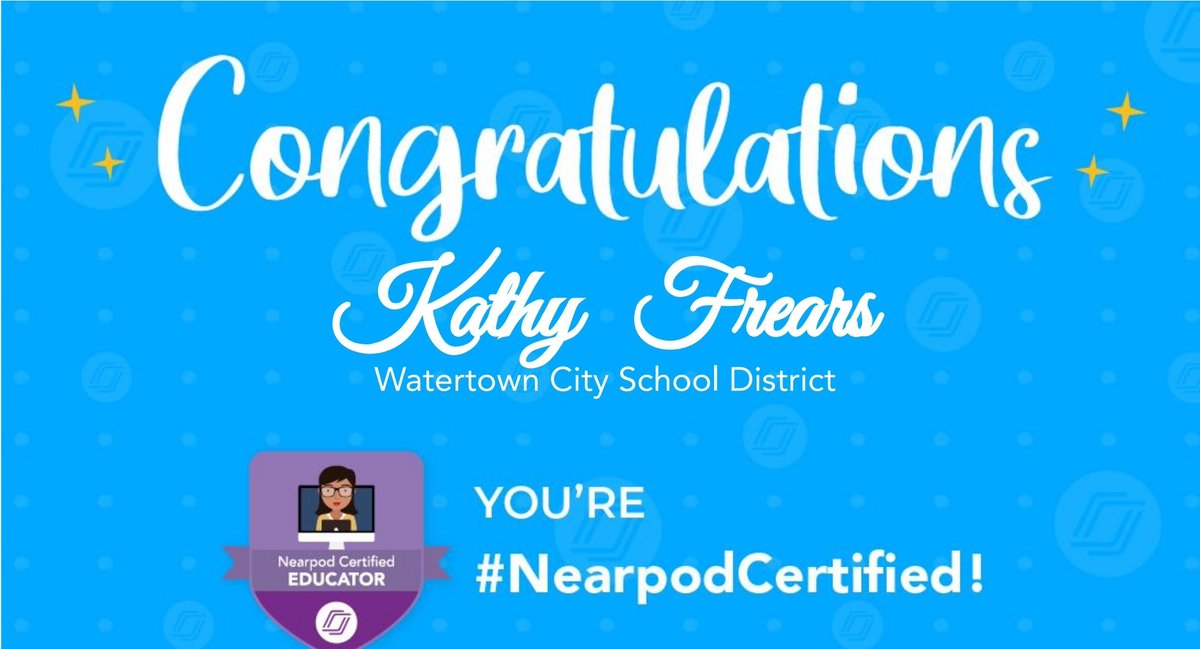 STEMWCSD's tweet photo. Congratulations @KathyFrears on your @nearpod certification! π
#NearpodCertified #WCSDSTEM @WeLoveHTWiley @WCSDCyclones https://t.co/nGZHguNylY