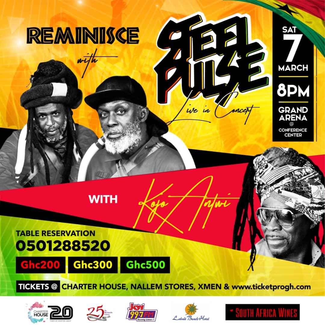 ndaase's tweet photo. Sensation SSUE. The big show with the legend Mr. Musicman Kojo Antwi and the legendary Steel Pulse. 
At the Grand Arena, Conference Centre. 
This Saturday 7t March. Don't be a drop out.
#charterhousegh #ghanamusic #ghanaweb #4sytetv #okayafrica #afrima #okaymusic #steelpulse https://t.co/AcDRaoRiOb