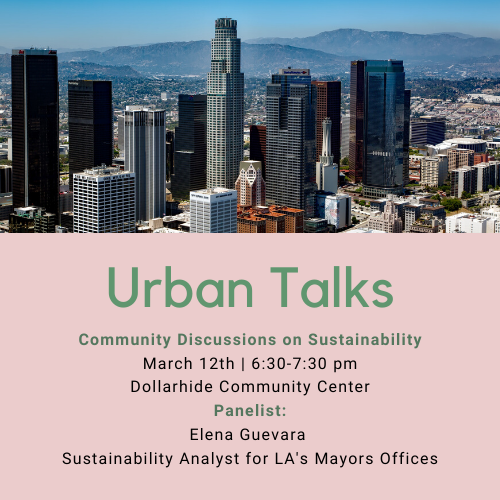 Next Thursday you are invited to join in on Our first Urban Community Talk Series of the year!

Topic: Los Angeles Green New Deal 

Can't wait to hear our neighborhood voices. Together we create solutions.

RSVP at Eventbrite: Urban Community Talks 

Refreshments will be provided