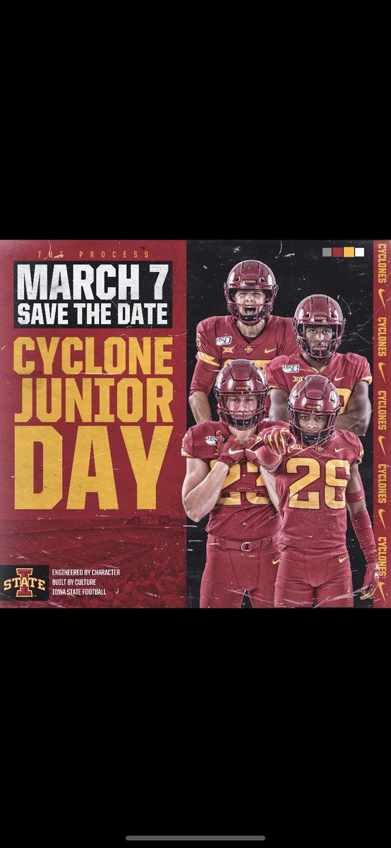 zach_brand1's tweet photo. Thank you @CoachDHoodjer for the Junior Day invite to Iowa State! Can’t wait to spend my Saturday in Ames. Go Clones! https://t.co/IEaR8CeaW4