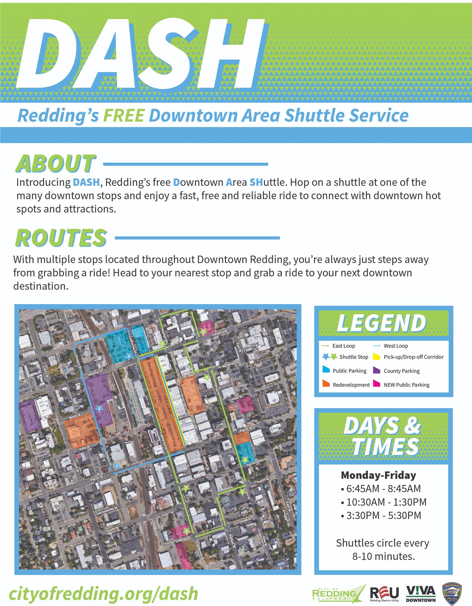 amigos redding ca on City Of Redding No Twitter Meet Dash The Downtown Area Shuttle A Fast Free Reliable Service That Will Be Coming To Downtown Redding Soon The Anticipated Launch Date For The Shuttle Service