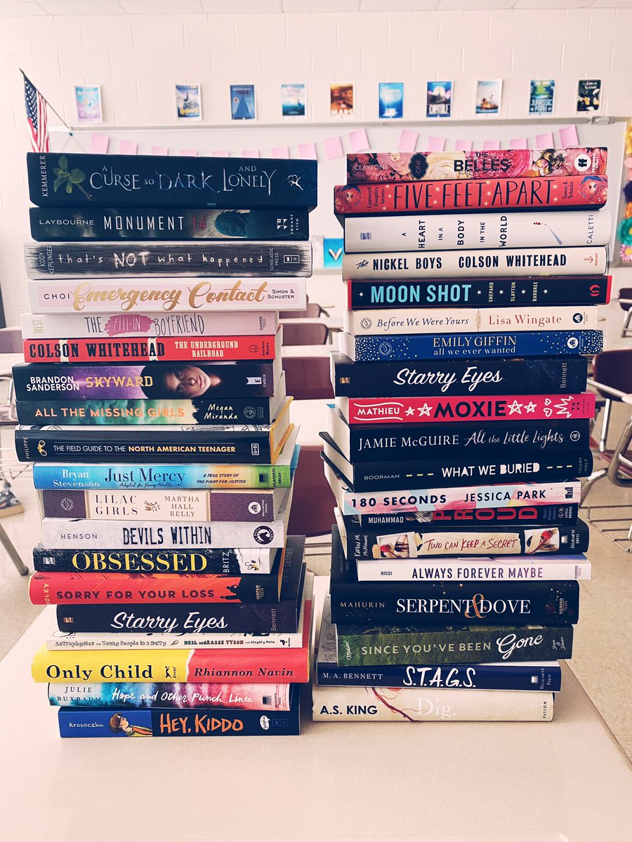 WHSkeane's tweet photo. Thanks to the generosity of family, friends, former students &amp; an anonymous donor, my students have 48 new books to check out! Here’s the first shipment that came today. Thank you, @DonorsChoose &amp; all our donors! 📚💕 https://t.co/C6GYlIm7Su