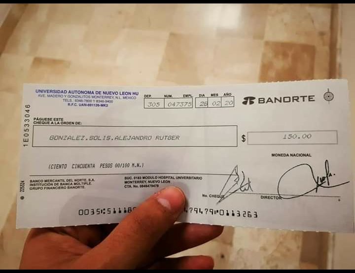 HechiceroMayor's tweet photo. Este es el cheque de "sueldo/ayuda"
Que se le otorga a pasantes de medicina.. Que te parece @lopezobrador_  alias
#ElCacasObrador
Y tu regalando 💰 a ninis
$3,600.00 mensuales

Bravo #CACAS..!!! https://t.co/8eNKdejxew