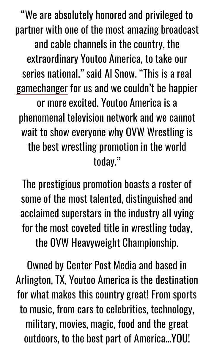 ovwrestling's tweet photo. BREAKING NEWS!
@ytanetwork https://t.co/38pOqKpmus