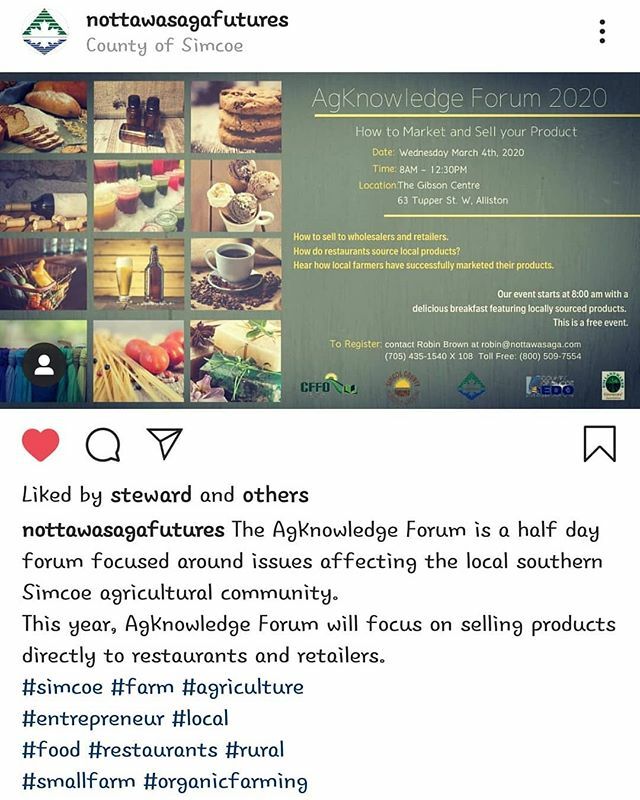 thank you @nottawasagafutures for hosting such an insightful &amp; informative forum! it was a great opportunity to network with our local food producers &amp; local agricultural community - the engagement level was high &amp; well received! hope to see you all agai… ift.tt/2PKooWX