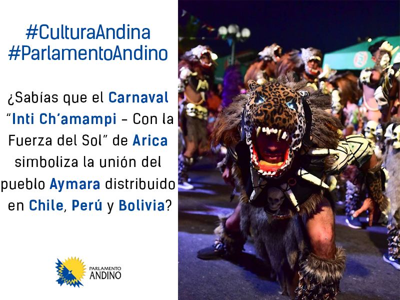Parlandino's tweet photo. #CulturaAndina | El carnaval “Inti Ch’amampi, Con la Fuerza del Sol”, proviene de los lazos afectivos, sociales y simbólicos que surgieron entre los nómadas #Aymara y su trayectoria a través del Valle de #Azapa y la ciudad de #Arica (#Chile). https://t.co/hvmRHroQ6C
