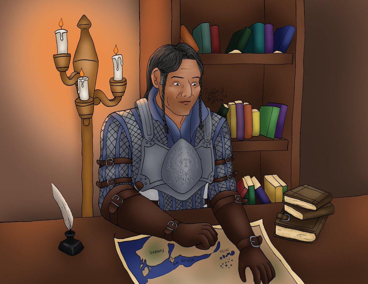 I got the okay to post this in January, but forgot. Oops! #GreyWarden #LoghainMacTir from #DragonAge, for the #InPeaceVigilanceZine. inpeacevigilancezine.tumblr.com