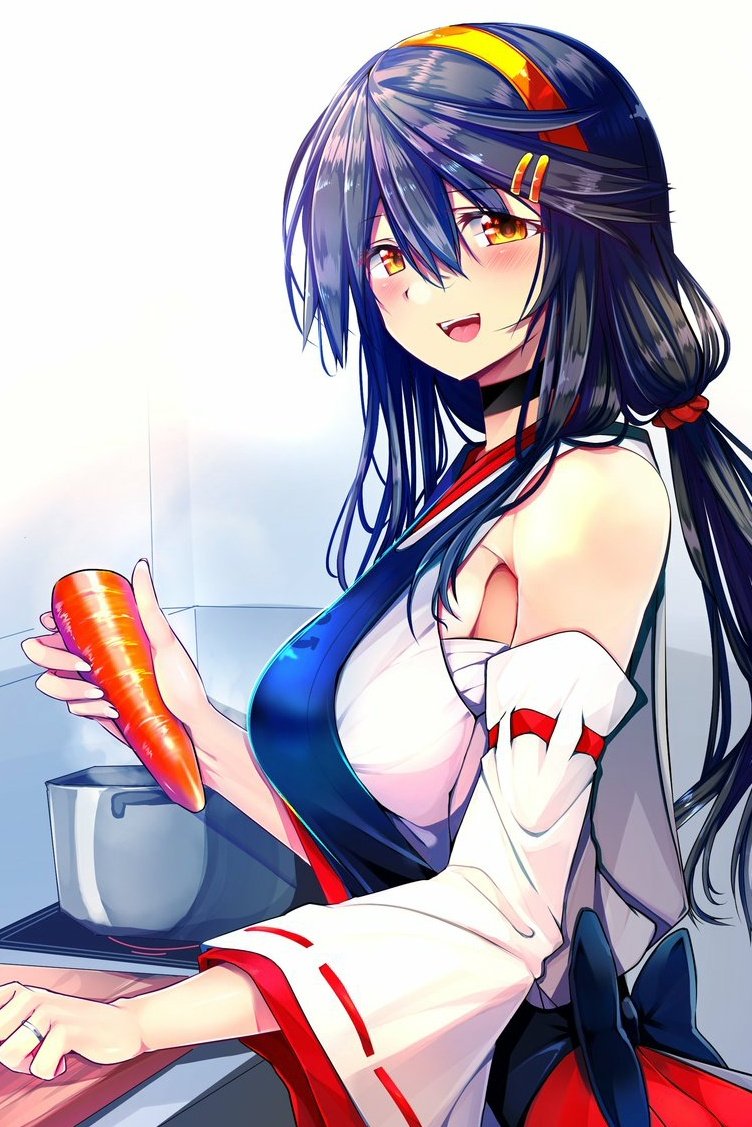 榛名(艦これ) 「男と生まれたからには
誰でも一生のうち一度は夢見る
「新妻榛名ちゃん」
「榛名提」|つくねこさん(充電中)のイラスト