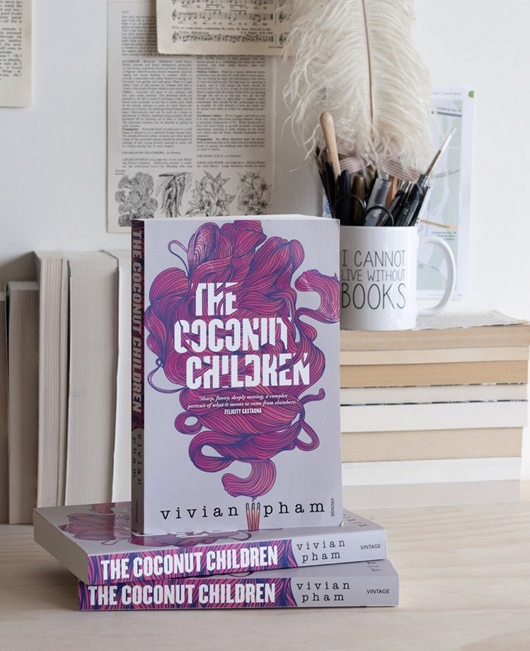 booksontherail's tweet photo. With #InternationalWomensDay around the corner, it seems a fitting week to be dropping #VivianPham’s debut #TheCoconutChildren across Australia. A coming-of-age story with an original voice, get ready to be moved and astonished #IWDBookDrop @PenguinBooksAus (📷 @babblingbooks) https://t.co/riJiaBAmwc