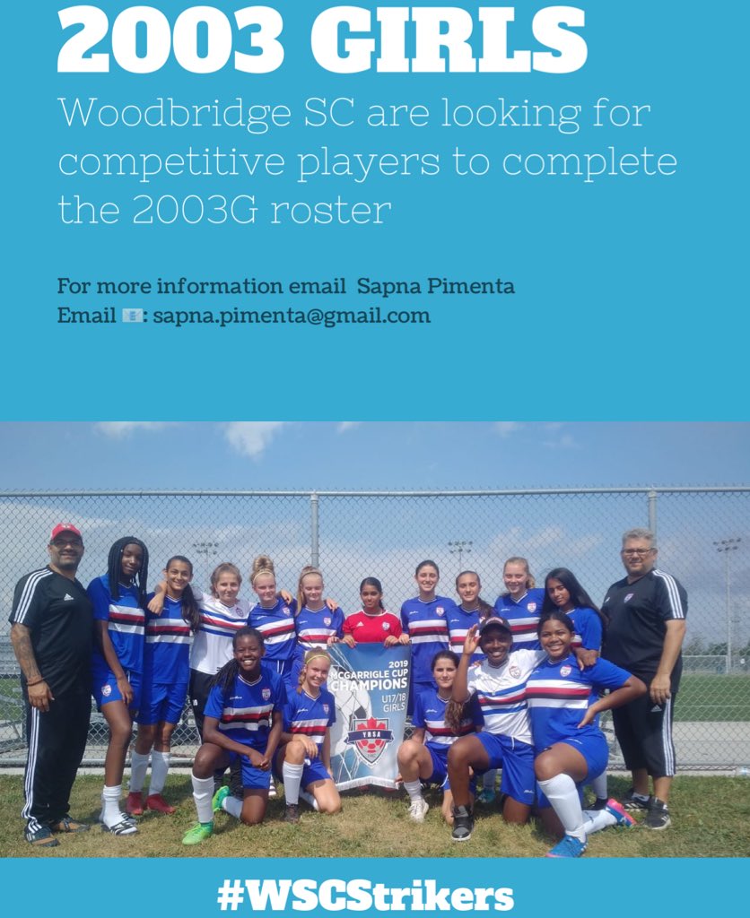 Woodbridge Soccer on Twitter "🚨 Our 2003G are looking for a few