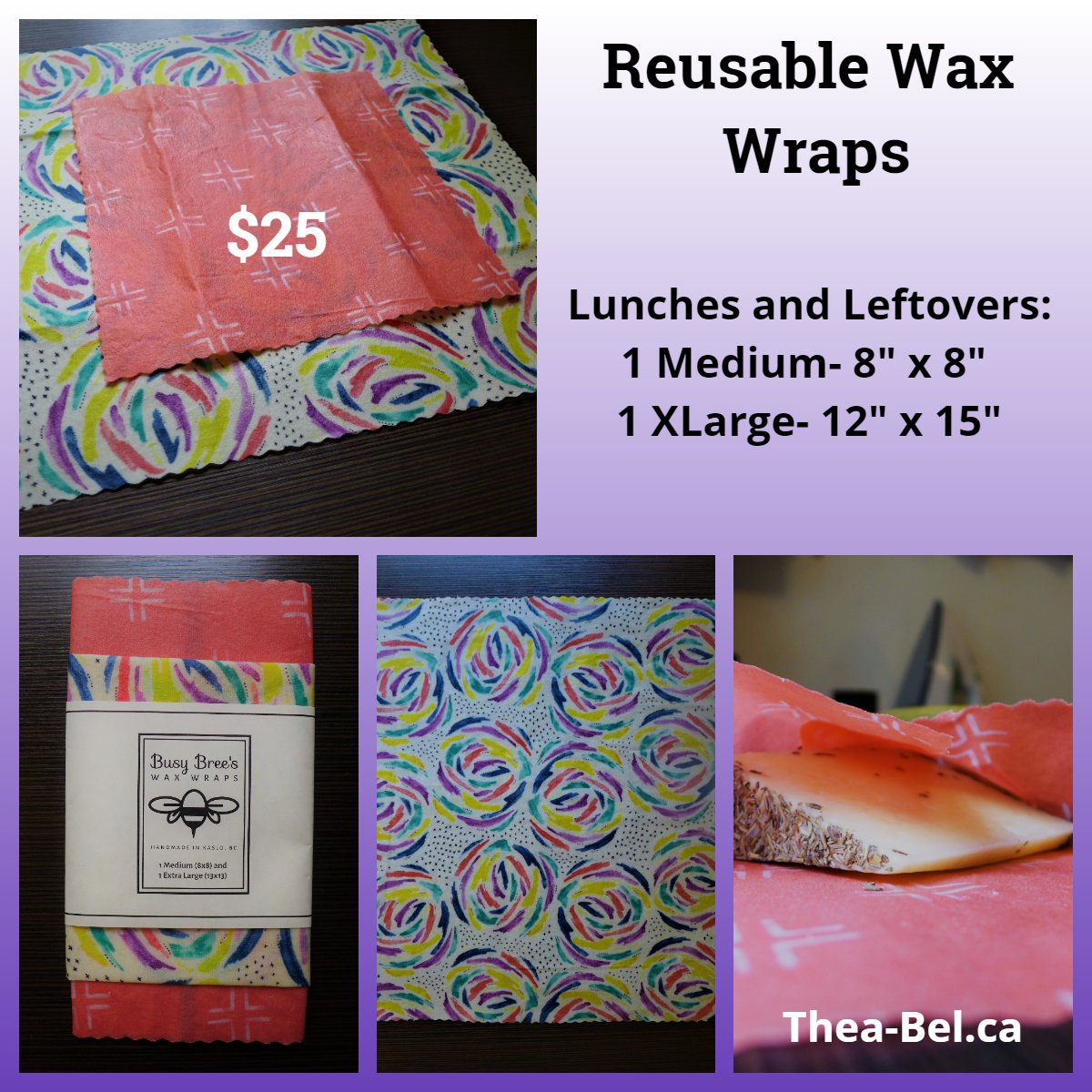 Perfect for wrapping sandwiches and a small snack. And for covering dinner plates, casseroles, and making snack pouches. Keep that food fresh tonight to enjoy tomorrow.

ow.ly/6gmr50yhGoQ

#waxwraps #beeswax #reusable #reusablewraps