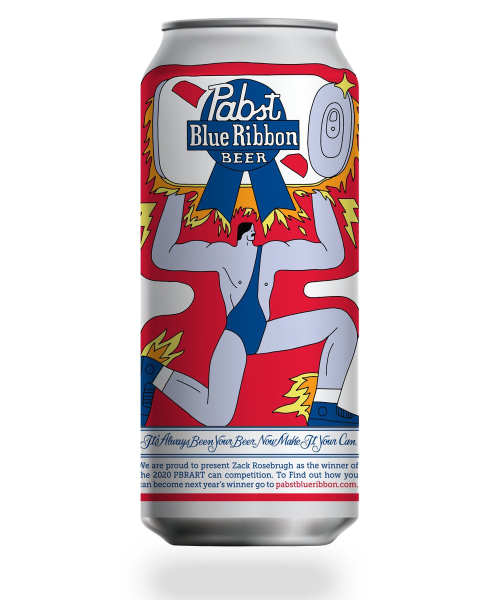 zackrosebrugh's tweet photo. i came in 1st place in that PBR contest i kept posting about. thank you so much for voting/ sharing. my design will be on 30 million (!!) cans starting in october https://t.co/swlPaxU7C7