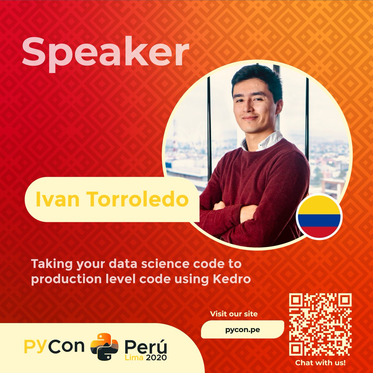 📣‼️ Es un placer anunciar a <a href="/ivantorroledo/">Ivan Torroledo</a> como #Speaker en #PyConPeru2020 🥳🎉

Con su charla: Taking your data science code to production level code using Kedro

Más info en: pycon.pe

#python #datascience #productionlevel #kedro #data #pipelines