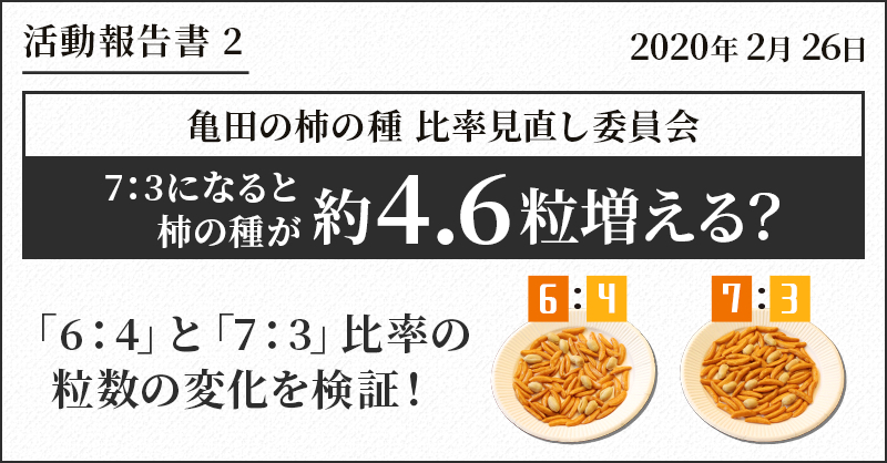 ピーナッツ　　7 3/8 亀田製菓の柿の種、柿の種とピーナッツの黄金比ついに崩れる
