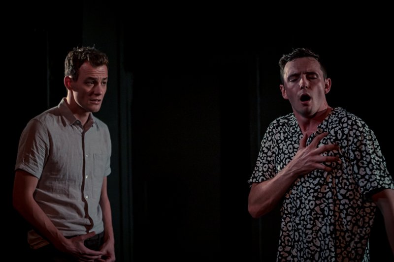 RevWhoGuest's tweet photo. Another excellent offering in a matter of weeks from @OneDuckTheatre this time @VAULTFestival. Brilliantly written & performed #LADplay takes a long hard look at men torn by an expectation to man-up & a lack of confidence. @rpdunlop #AlanMahon @tjamesmartin https://t.co/vLOsMIOVtX