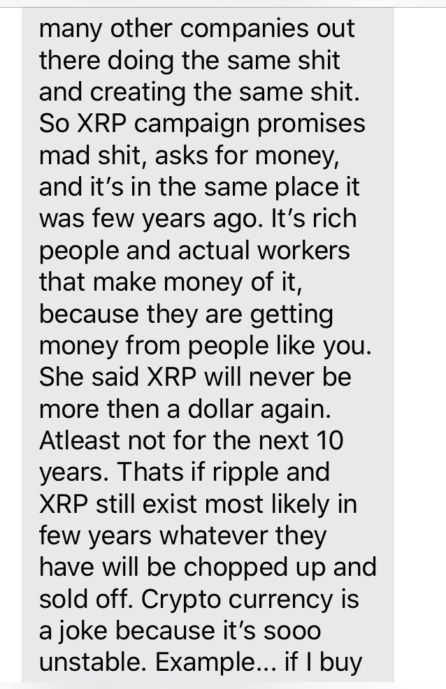 boy_xrp's tweet photo. I want 2 share something w/ U #XRPCommunity b/c I catch a lot of💩from friends & family 4 buying #XRP
My cousin who has been relentlessly busting my balls re: my decision to “invest” in XRP, let alone go all in, is dating an Oppenheimer Financial Advisor, who said the following: https://t.co/4RG6IVQlAm