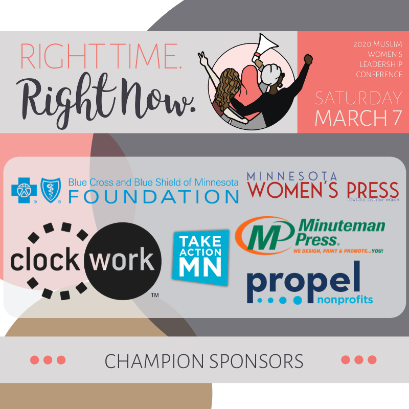 RISEsisterhood's tweet image. THANK YOU to all of our sponsors for the 2020 Muslim Women's Leadership Conference! Because of your generosity, we are able to keep this dynamic conference open and accessible to all Muslim women. 
#RightTimeRightNow