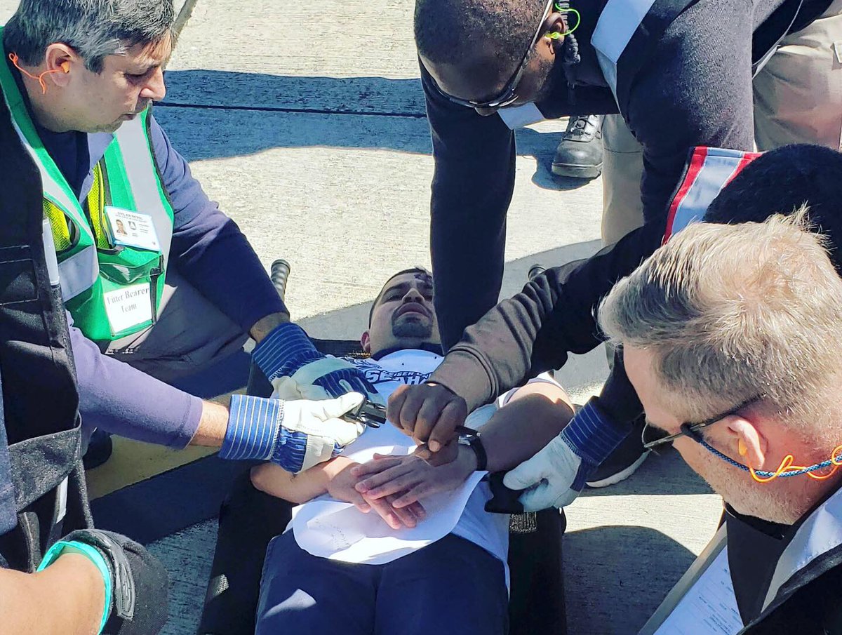 KeiserU's tweet photo. KeiserU #Miami Nursing students recently participated in a Natural Disaster Medical System (NMDS) Exercise sponsored by the Miami VA Healthcare System. They had a great time as patients and learned about #disastertriage.
 
#KeiserMiami #Nursing #keisercommunity #NMDS https://t.co/psYK7xY35D