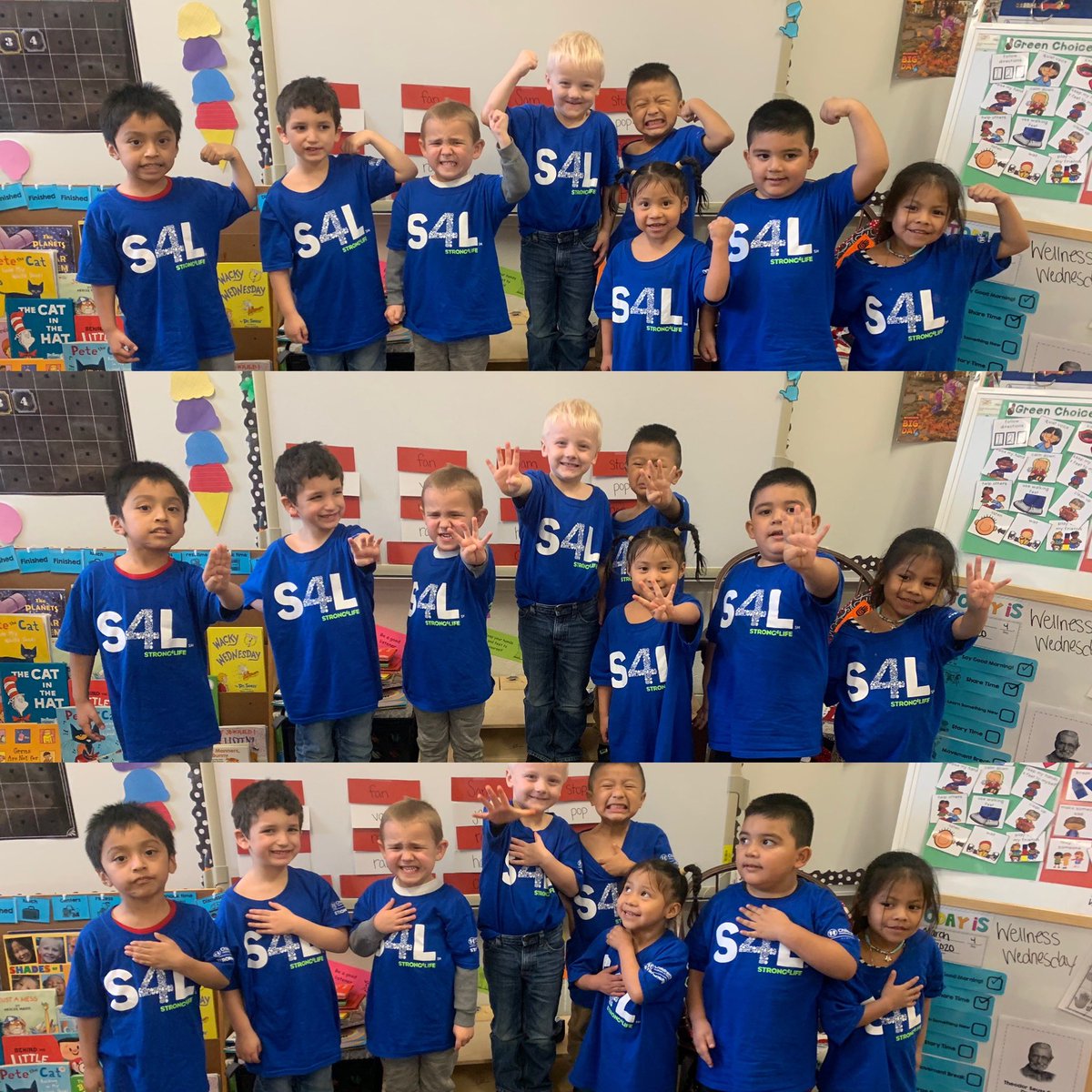 MrsWillisKinder's tweet photo. Supporting our friends for Exceptional children’s week by wearing blue for Angelman Syndrome yesterday, we are strong for life today and then we have been having a blast for Read Across America Week! @Hasty_Huskies #BeDoHaveGive #shoegame #directeddrawings #catinthehat https://t.co/7O3qpIsPYr