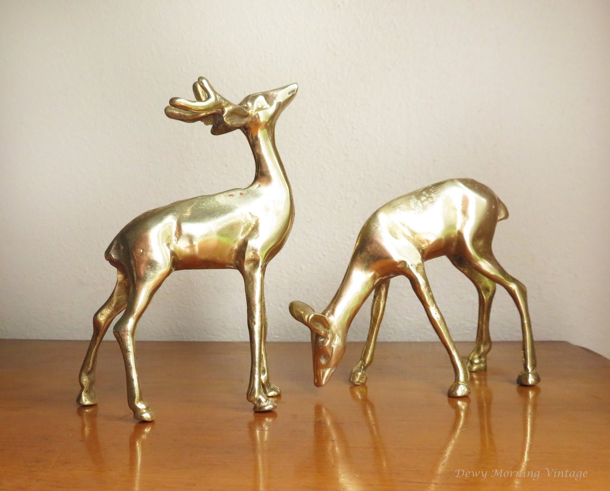 DewyMorningVint's tweet photo. Pretty Brass Deer Figurines in my #etsy shop! https://t.co/JaHElzT8ac #vintage #collectibles #gold #christmas #deerloverpresent #brass #gold #deer #brassdeer #deerlover #vintdecor #vint #interiordesign #homedecorating #metallic #vintagedecor #shiny #woodland https://t.co/c74mWvIb7E