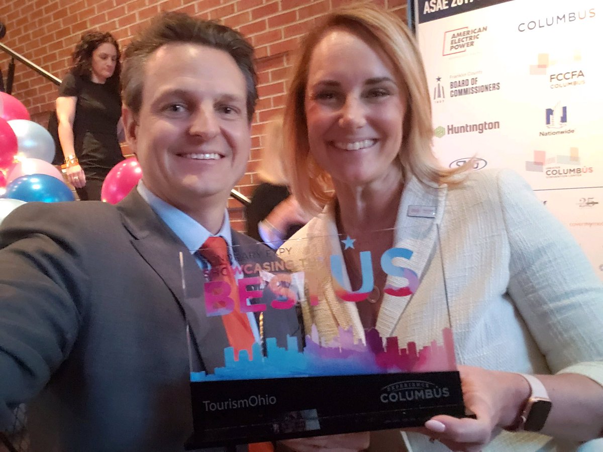 OhioDevelopment's tweet photo. Our TourismOhio office was recognized by @ExpCols at the #ExpyAwards for work promoting Ohio during the successful 2019 "Super Bowl of meetings" American Society of Association Executives conference in Columbus.
See you at @ASAEAnnual in @TheCLE in 2024! #OhioFindItHere https://t.co/apSaW2i9Sm