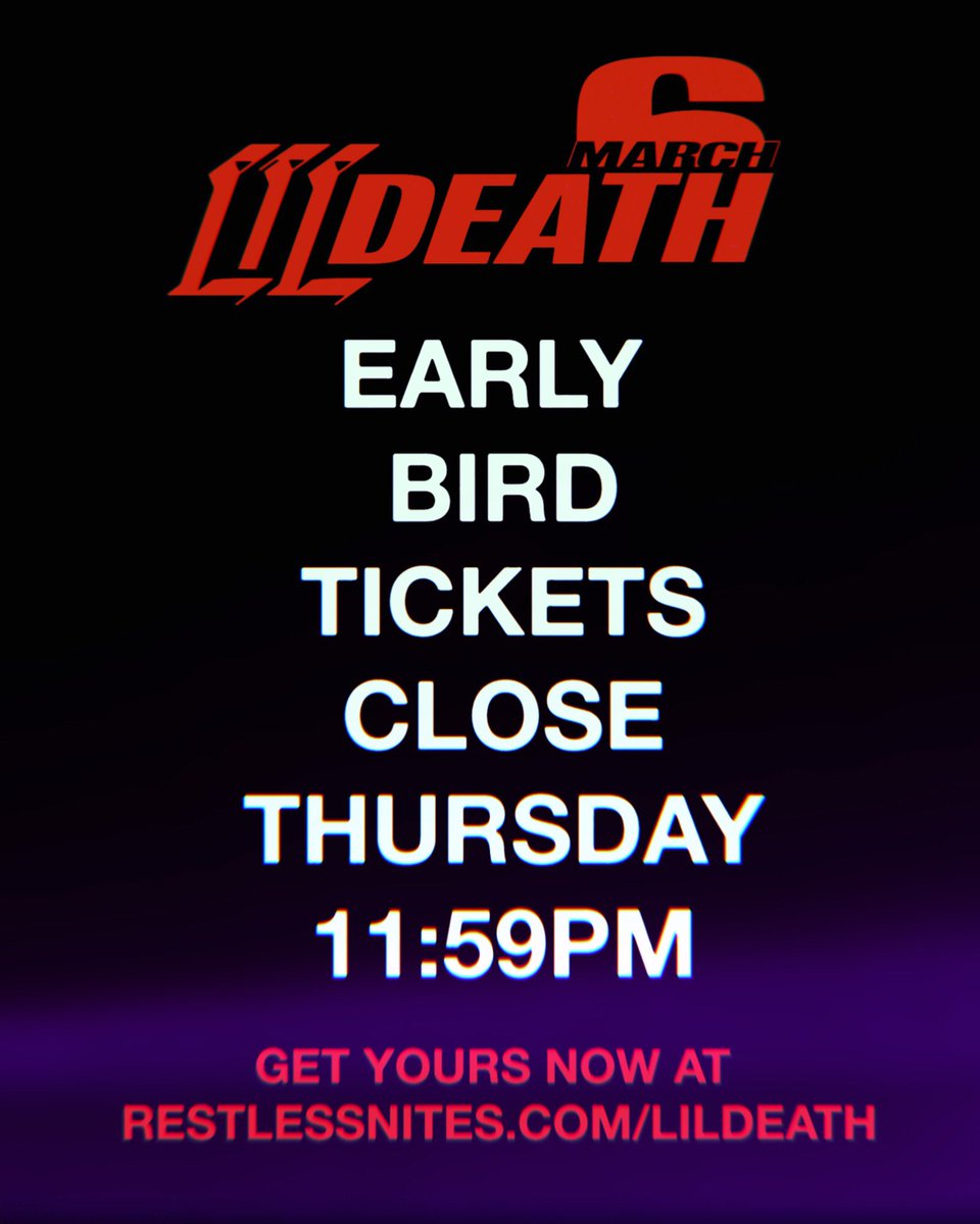 Church is back this Friday. 🙏

Get discount tickets before it’s too late: restlessnites.com/events/lildeat…