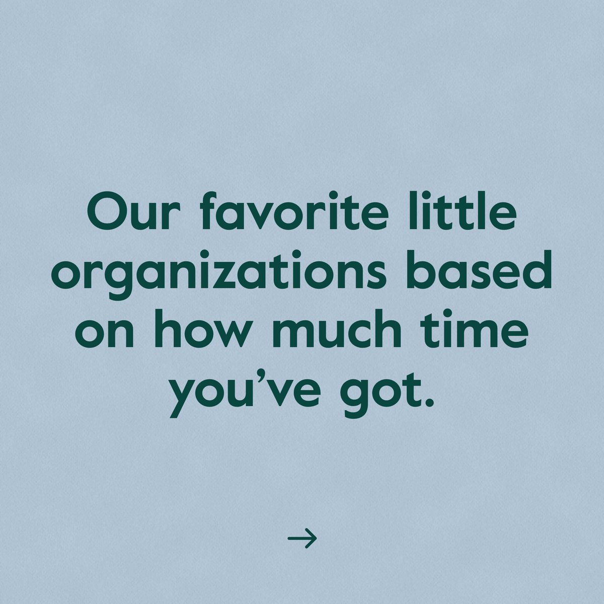 getopenspaces's tweet photo. Here are a few of our favorite little organizations based on how much time you’ve got. #CreateSpacetoEnjoy https://t.co/JKLSVsHBI7