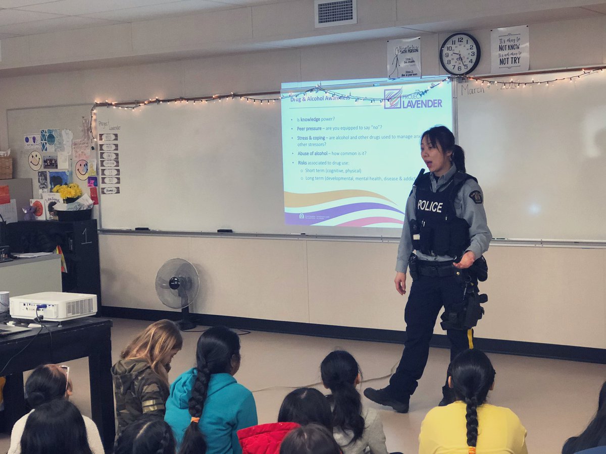 MsJess__'s tweet photo. Thank You @SurreyRCMP for coming into our school and presenting #ProjectLavender to our grade 6 girls! @Surrey_Schools https://t.co/xoFIWfEbEH