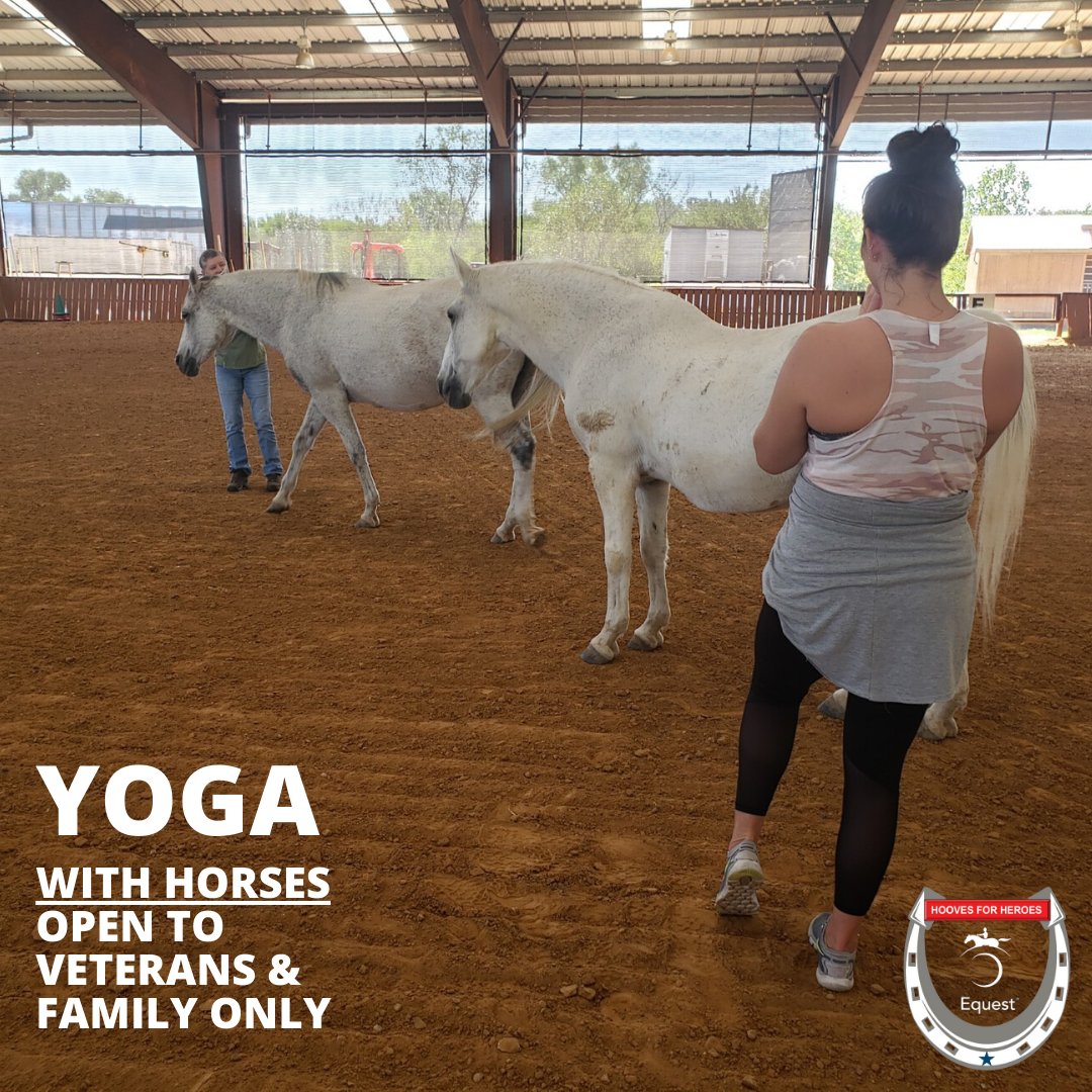 Veterans & first-responders: Join us this Sunday, March 8 for yoga with horses and iRest Meditation led by Warrior Spirit Project. Learn more at equest.org/events can't make it this weekend? Yoga is offered every third Sunday of the month (except March - yoga on 3/8)