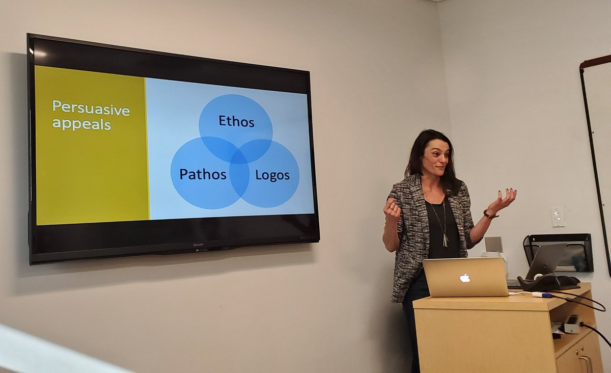KarlHvM's tweet photo. #DefendingScience Annika Speer: Rhetoric is the art of persuasion.
Ethos: Trust and credibility.
Pathos: Passion, emotion, feeling.
Logos: Facts, graphs, stats, mechanism. https://t.co/P75i4luAxU