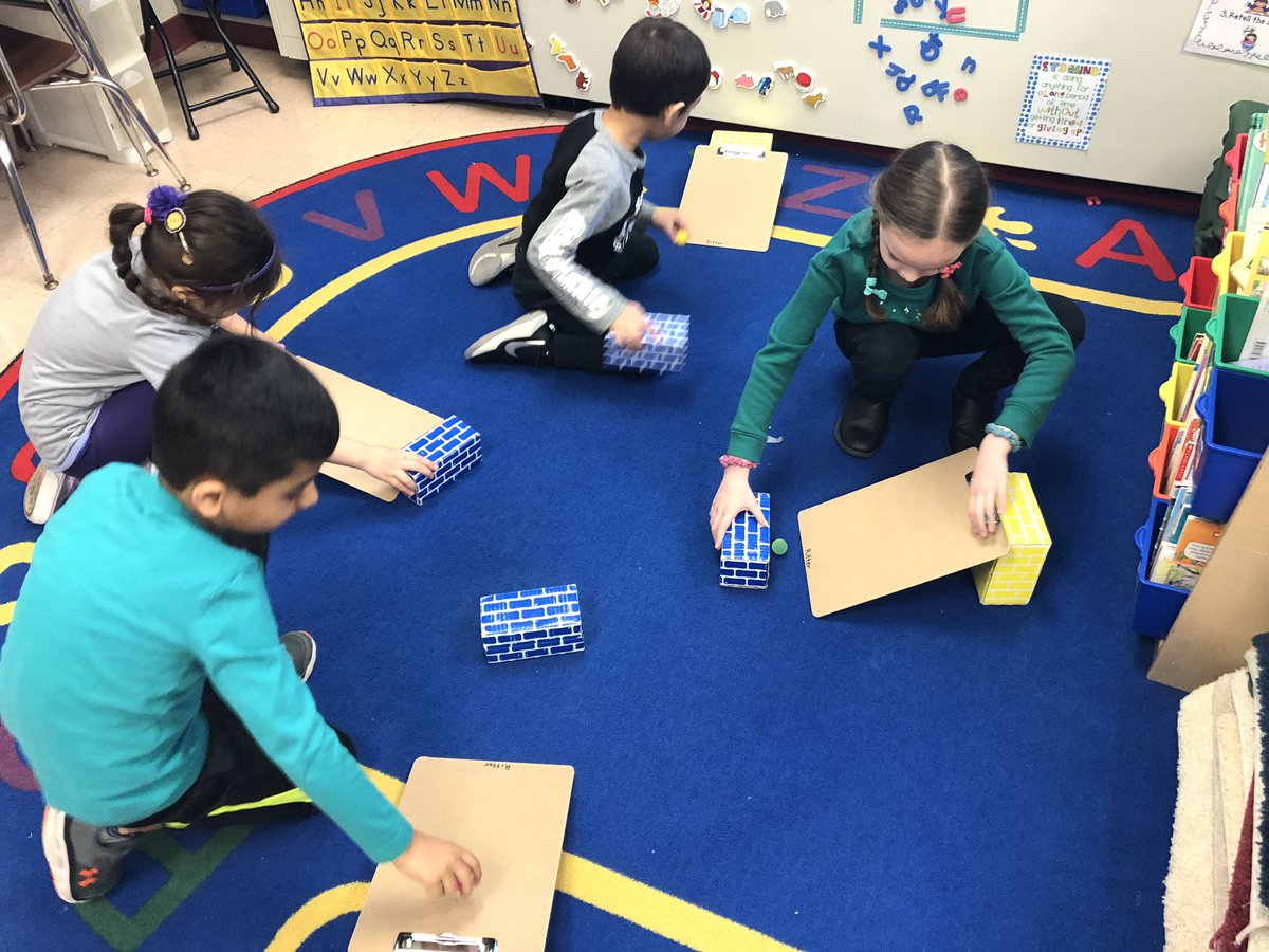 Today we discovered if we want to move an object in a certain direction, we should apply a force in the same direction! We also discovered we can change the speed and direction of an object using a push/pull from another object! We were hard at work!