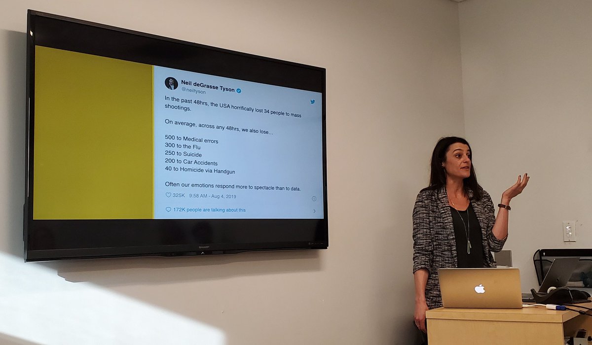 KarlHvM's tweet photo. #DefendingScience Annika Speer dissects @neiltyson as an example of poor logos and pathos in communicating about gun violence. Take the temperature of the room, think about if the examples are comparable. https://t.co/DPWN6gGE8z