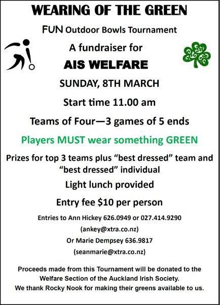 Don’t miss out on the Wearing of the Green this weekend at Auckland Irish Society.