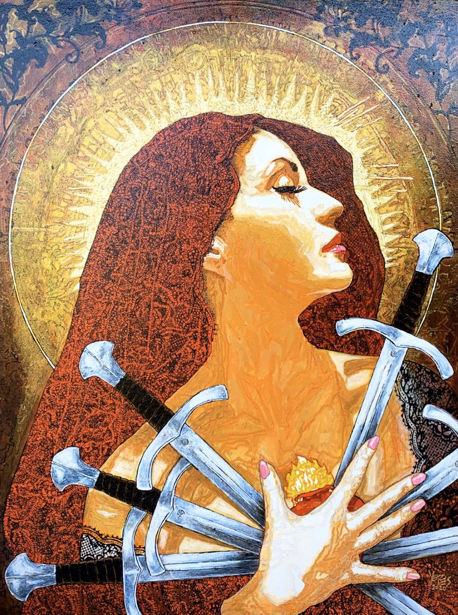 CindyVela's tweet photo. I just unwrapped this painting and it took my breath away.  Thank you, George!

Title: Vela Madonna ©2019 
Size: 40 x 30
Artist: George Yepes https://t.co/ywLvc0jdhZ