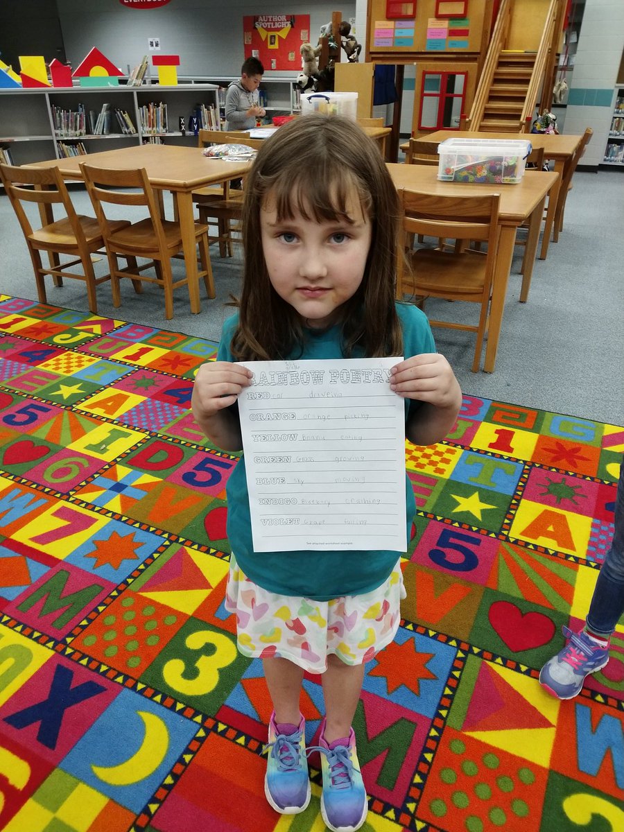 dklein1960's tweet photo. First grade students at Ward Elementary write rainbow poems. Great poets.
@wardlib1 
@CCISDLibrary 
@WardStarsCCISD https://t.co/6mUzoVtI1o