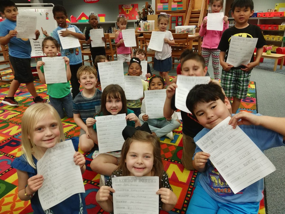 First grade students at Ward Elementary write rainbow poems. Great poets.
<a href="/wardlib1/">Debbie Klein</a> 
<a href="/CCISDLibrary/">CCISD Library Dept.</a> 
<a href="/WardStarsCCISD/">Ward Elementary</a>