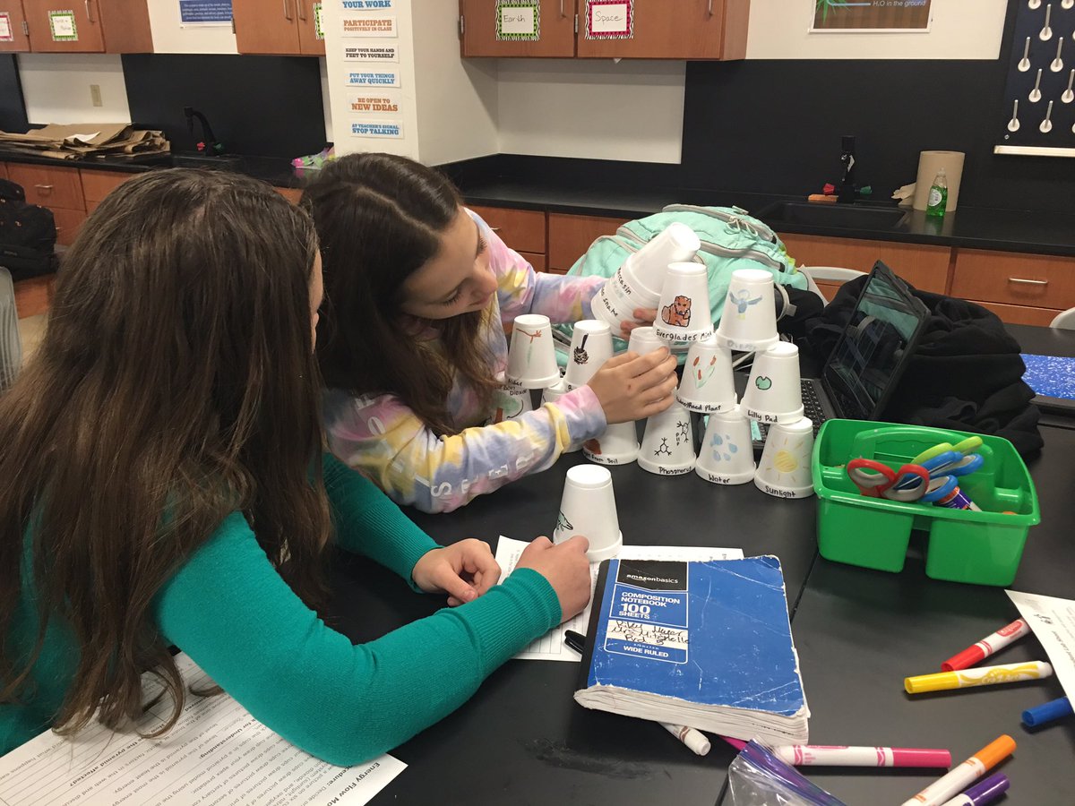 MitchScience's tweet photo. Building trophic level pyramids in class today. Investigating how energy flows. @VossMiddle https://t.co/uF8F5JHlIK